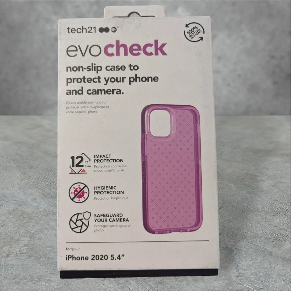 A4. Tech21 Evo Check Case for Apple iPhone 2020 (12 Mini) Purple See Description